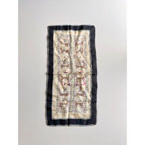 Antique 1910's Chinese Oriental Silk Pastoral 22" x 11" Embroidered Tapestry